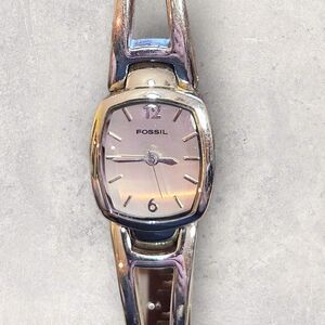 Women’s Vintage Fossil F2 Bracelet Watch Silver-Tone Oval Face Untested Parts